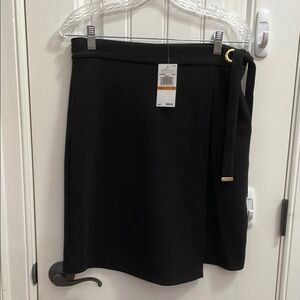🖤MICHAEL KORS NWT Black Knee-Length Faux  Wrap Skirt